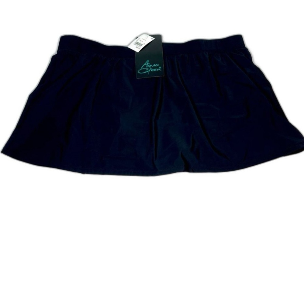 Aqua Green Black Women’s Notched Plus Sizes Swim Skirt with Brief New with Tags!
